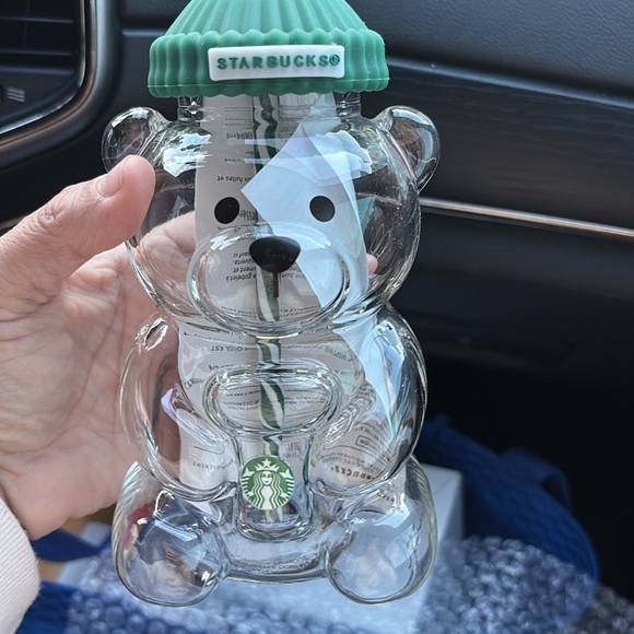 NEW💚💚Starbucks Clear Bear Tumbler with Green Lid - Picture 2 of 5